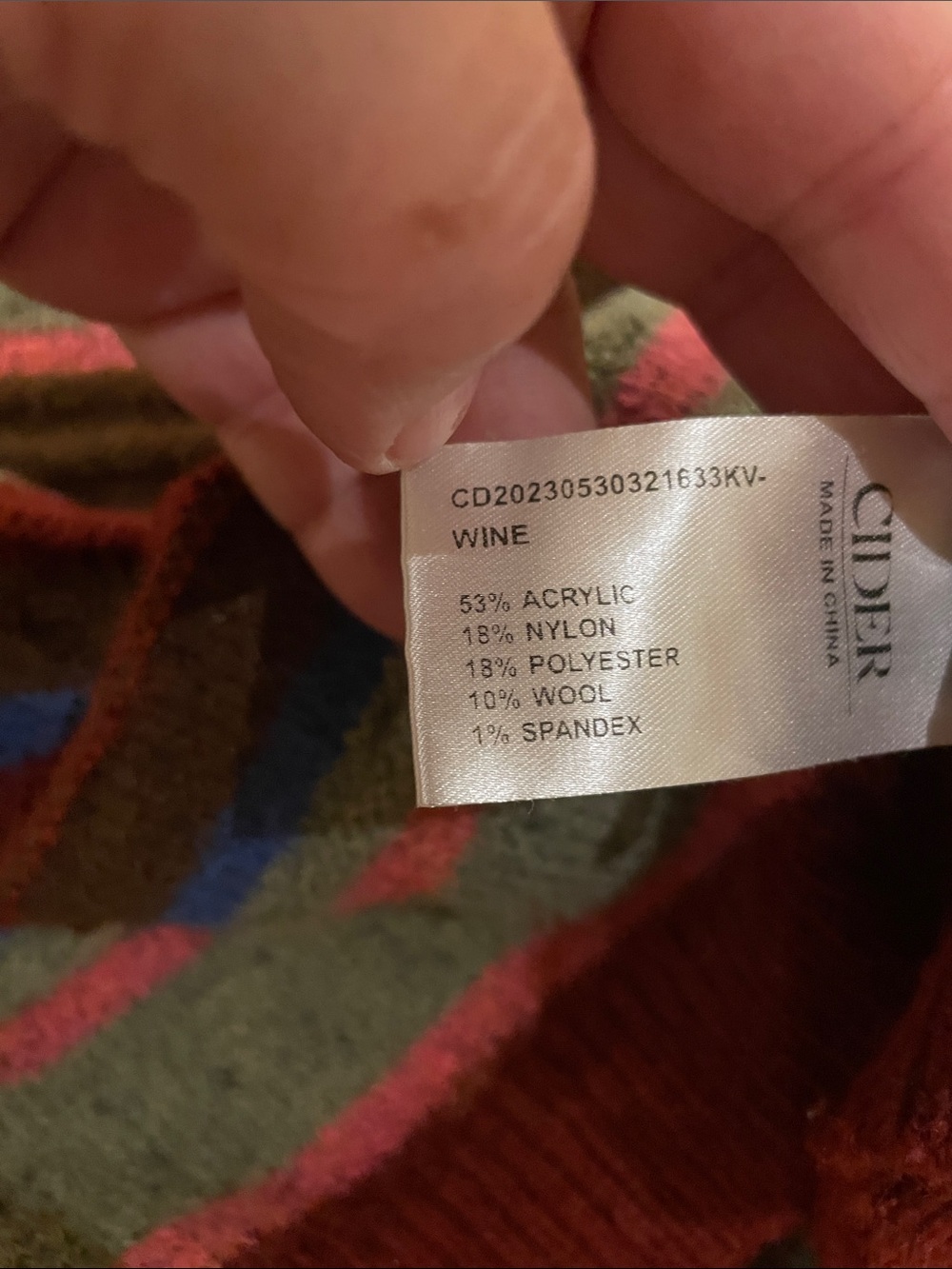 CIDER Multicolor Striped Cropped Sweater Vest Wool Blend Y2K Indie M - Picture 7 of 8